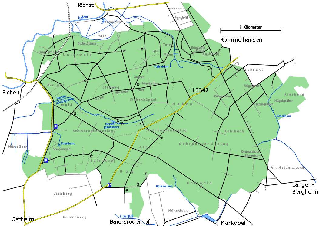 Karte des Windecker Forst von Emulab.de
